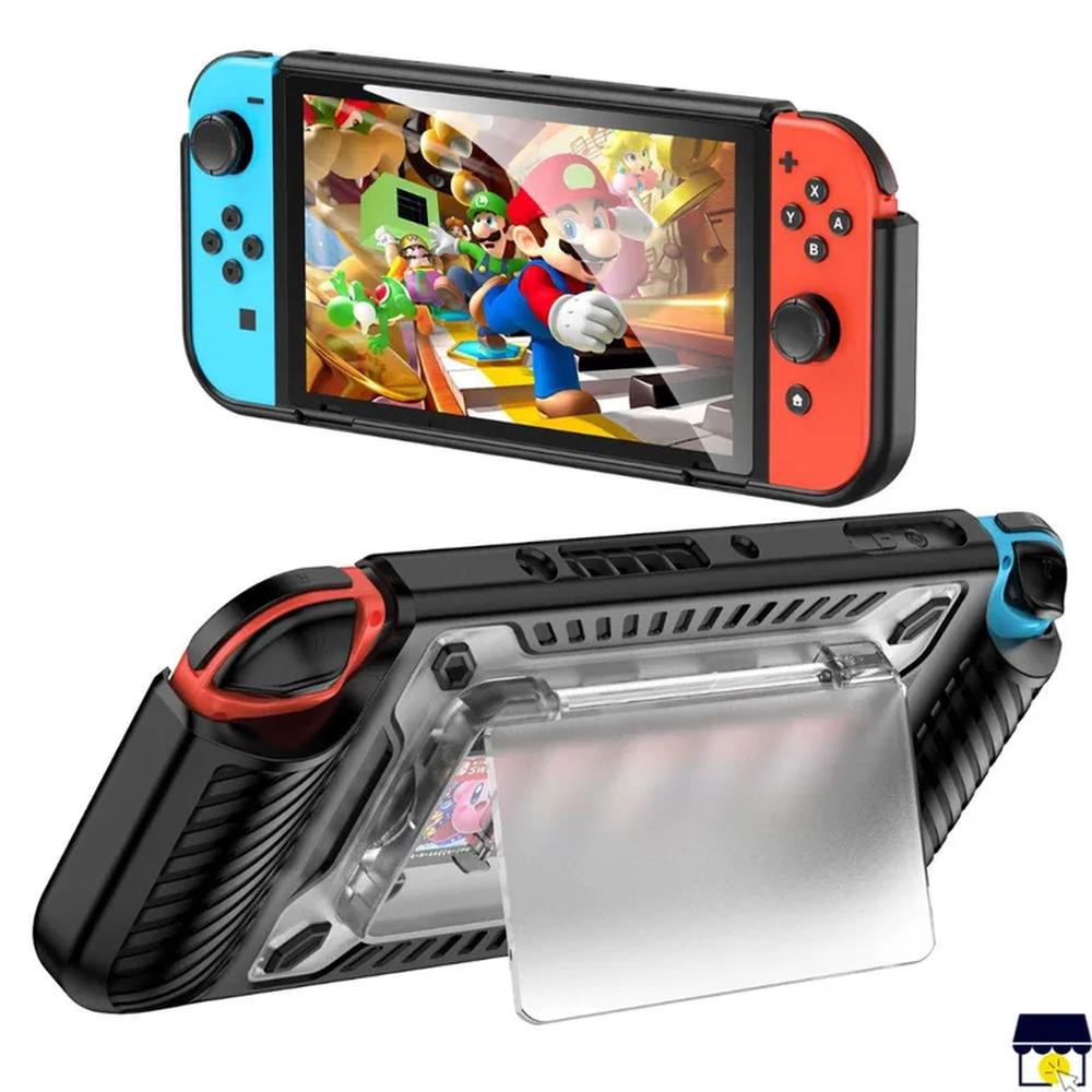 Case o funda con soporte portajuegos para Nintendo Switch OLED - NEGRO