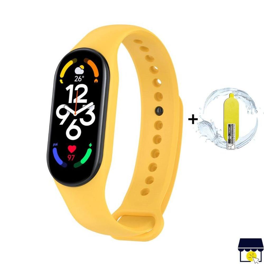 Correa de silicona para Xiaomi Mi Band 7 - AMARILLO + MICA