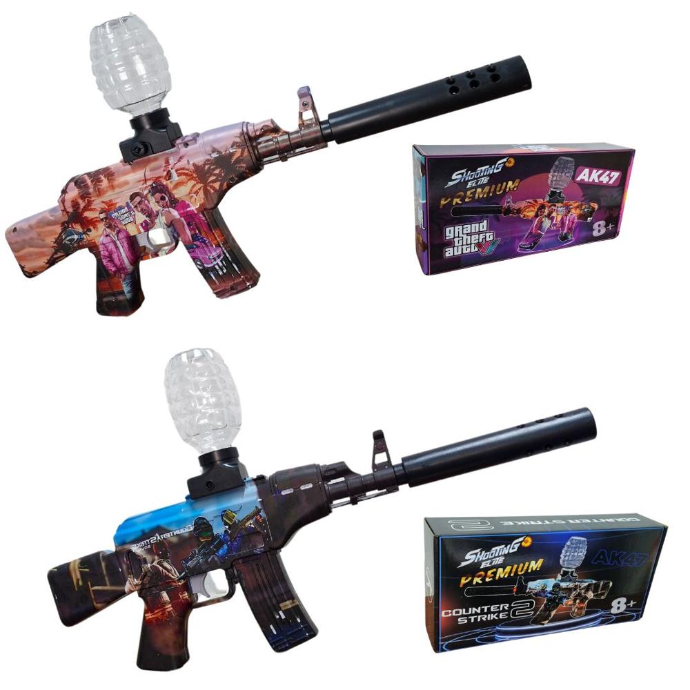 Pack Lanza Hidrogel Niños AK Mini Diseño GTA y Counter Strike Lentes Bateria Accesorios