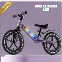 Bicicleta Balance Nylon Luz LED Para Niños Violeta