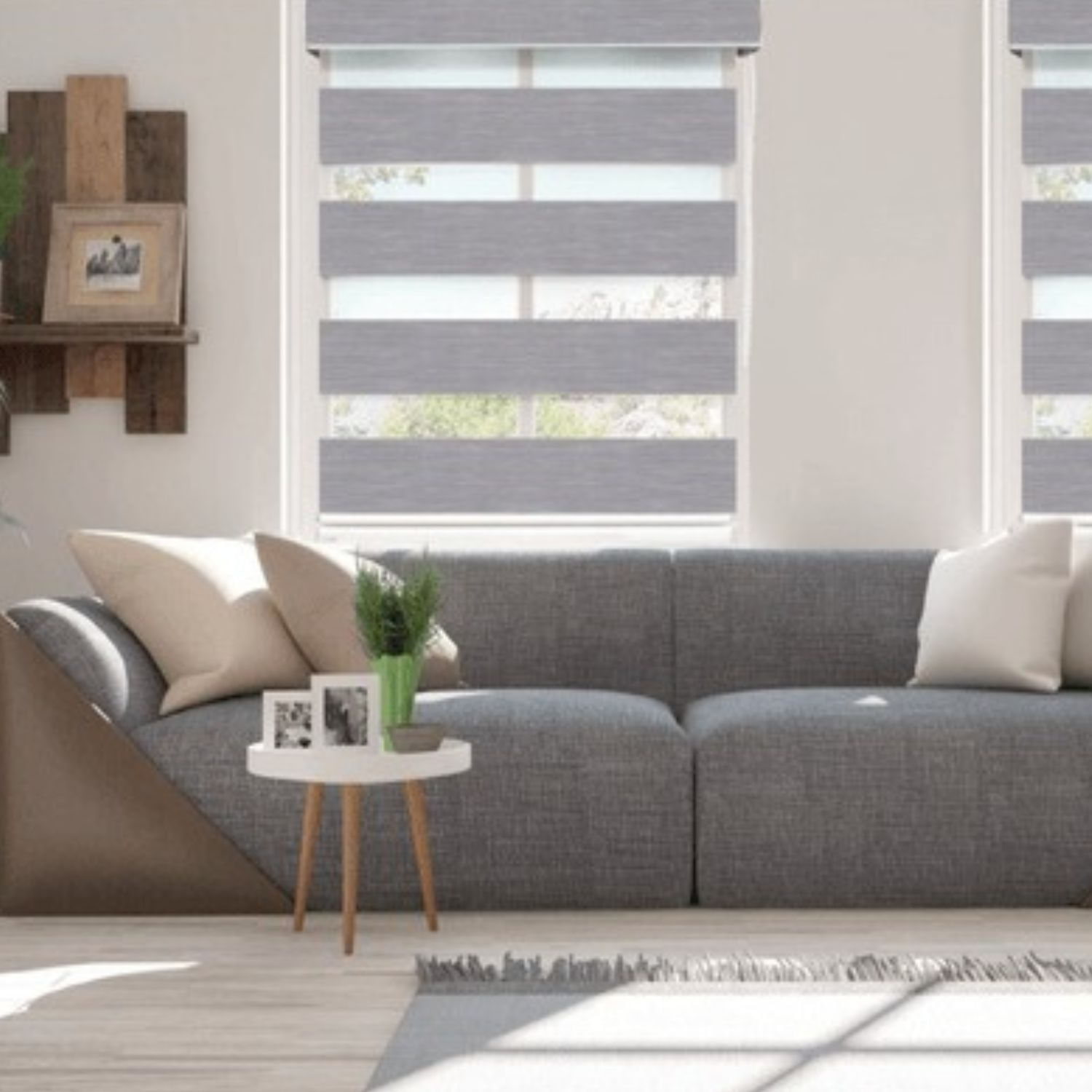 Cortina Roller Cortable Día/Noche Gris Madera 180x210cm Orange