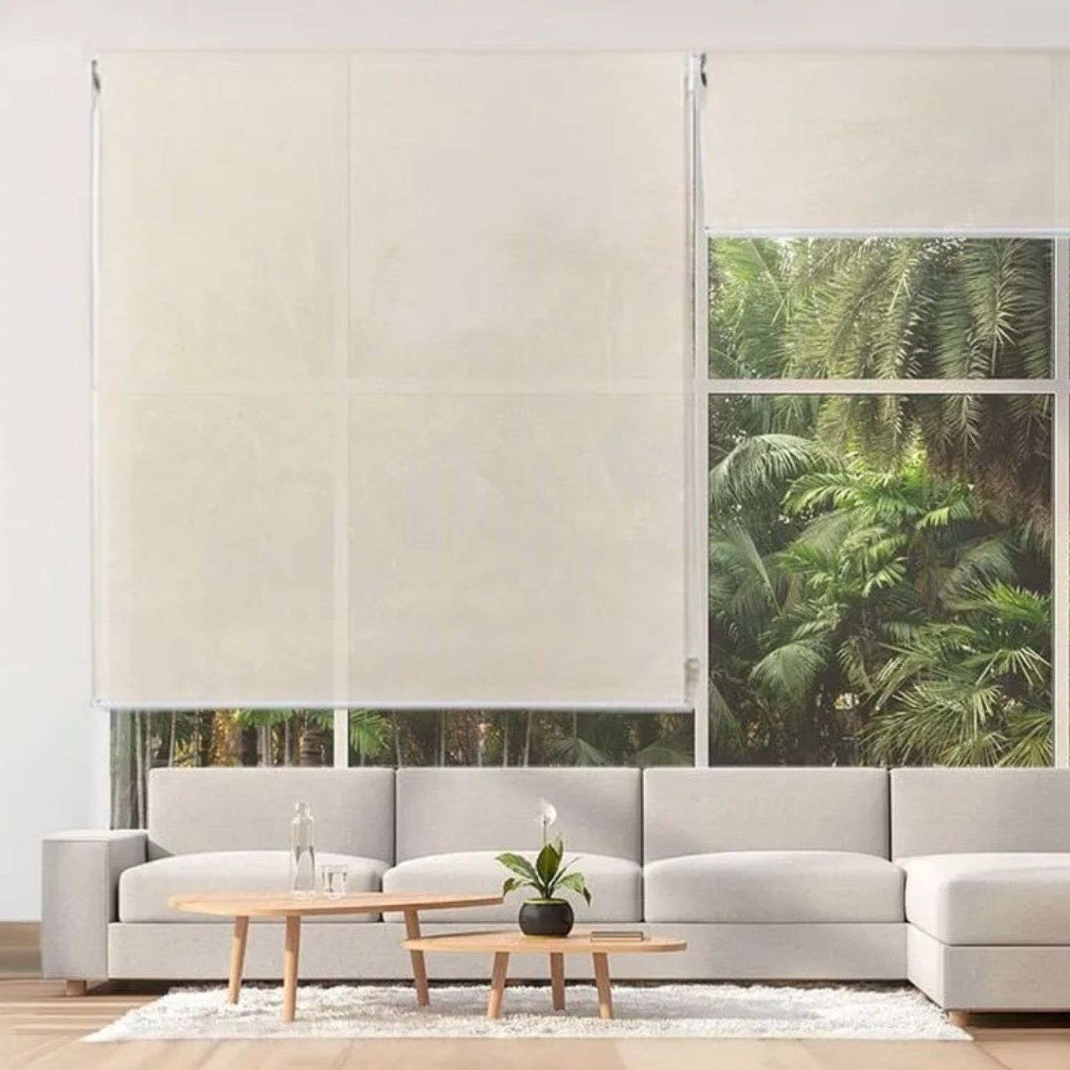 Cortina Roller Cortable Malla Solar Beige 160x180cm Orange