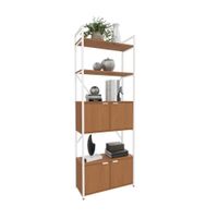 Estante London 4 Niveles 200cm Canela / Metal Blanco Orange