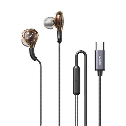 Audífonos Alámbricos Remax RM-670a Negro Type-C Audífonos Alámbricos Remax RM-670a Negro Type-C