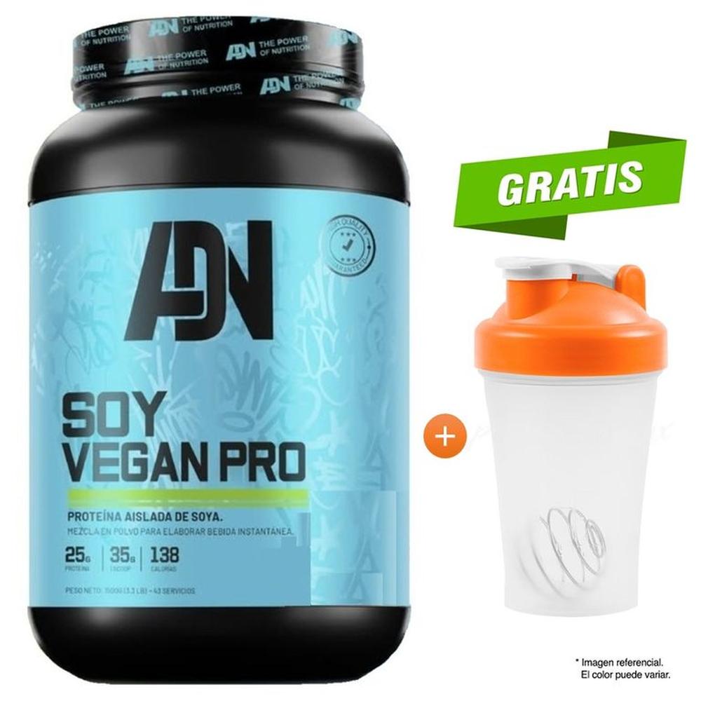 ADN NUTRITION SOY VEGAN PROTEIN 1.500 G VAINILLA + SHAKER ADN NUTRITION SOY VEGAN PROTEIN 1.500 G VAINILLA + SHAKER