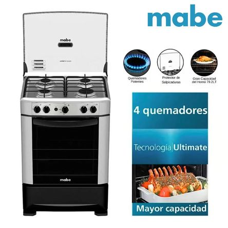 Cocina MABE CMP6014AG1 4 Quemadores Silver Cocina MABE CMP6014AG1 4 Quemadores Silver