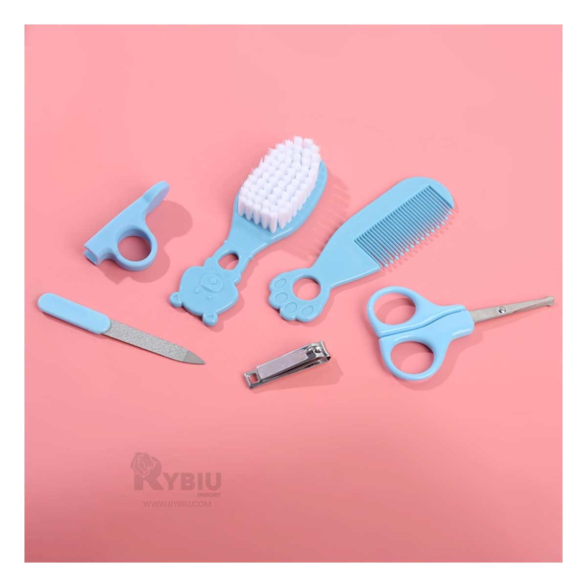 Kit Completo de Aseo de 6 Piezas para Bebe Azul Y+Stickers