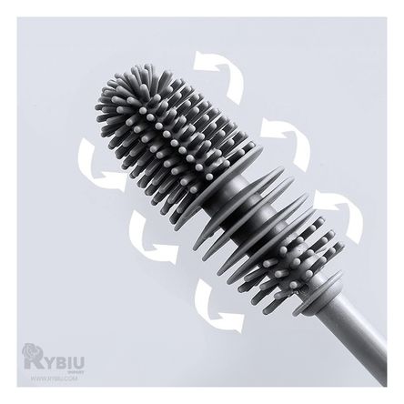 Cepillo de Silicona para Limpieza Botellas en Color Plomo Cepillo de Silicona para Limpieza Botellas en Color Plomo