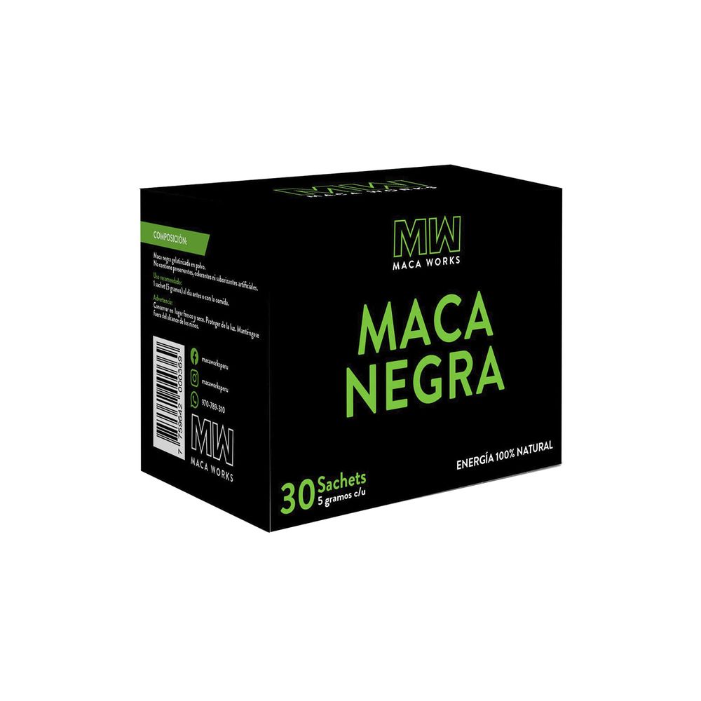 Maca Negra Caja de 30 sachets de 5g c/u Maca Works Maca Negra Caja de 30 sachets de 5g c/u Maca Works