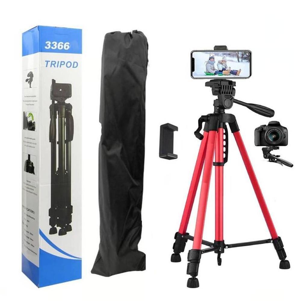 Tripode para Celular Camara 140 cm Profesional Rojo Modelo 3366