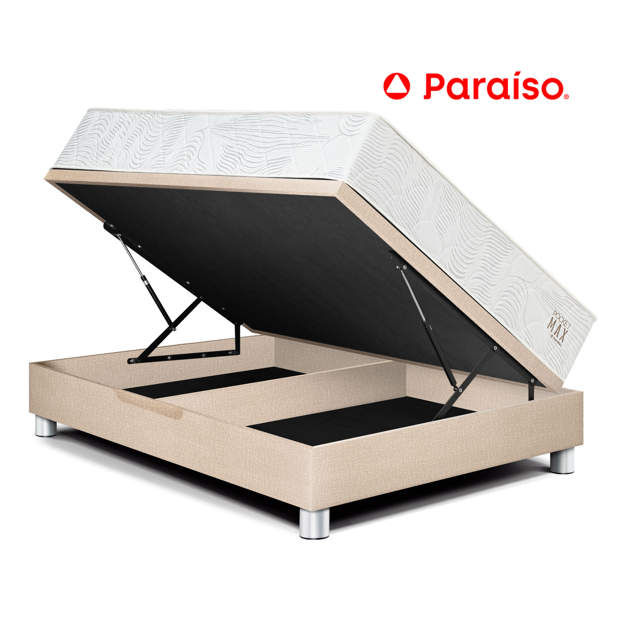 Cama Boxet PARAISO Pocket Max 2 Plazas Champagne