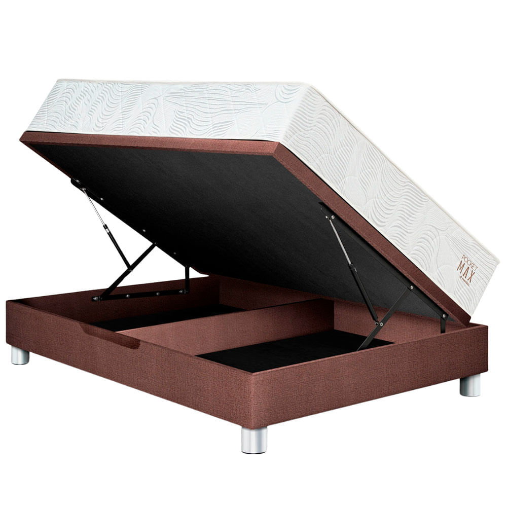 Cama Boxet PARAISO Pocket Max 2 Plazas Choco