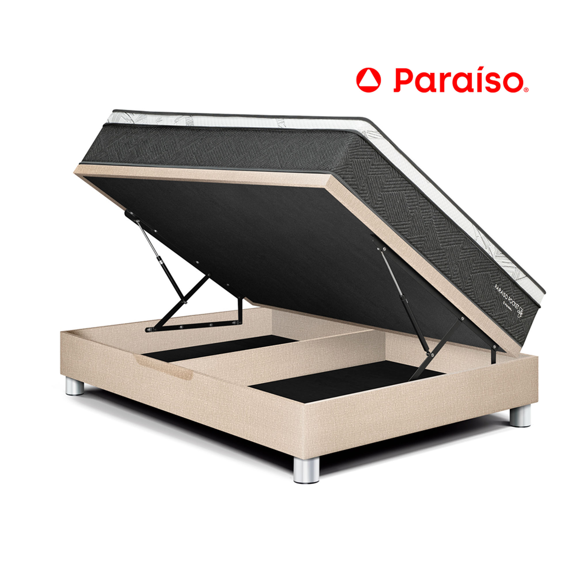Cama Boxet PARAISO Pocket Star 2 Plazas Champagne