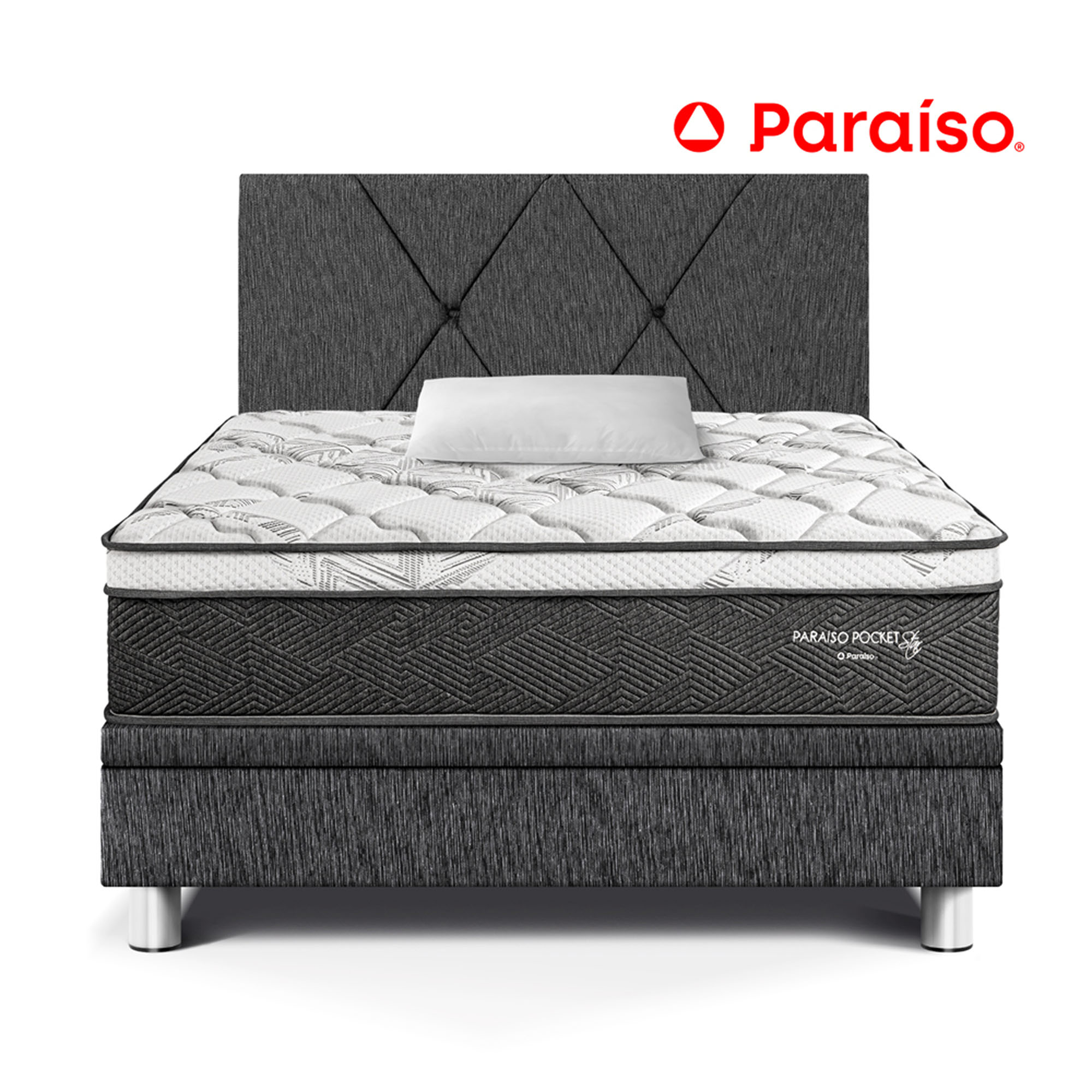 Dormitorio Boxet PARAISO Pocket Star 1.5 Plazas Charcoal