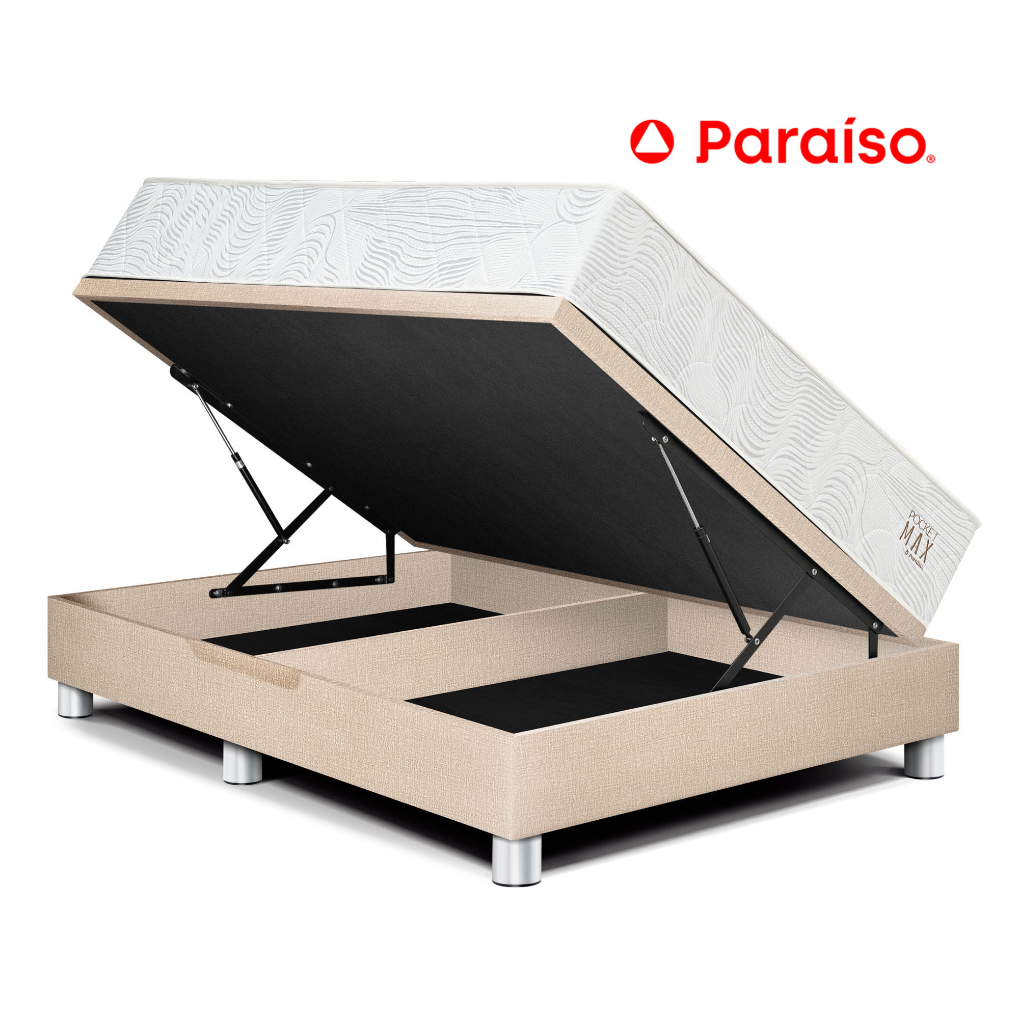 Cama Boxet PARAISO Pocket Max Queen Champagne