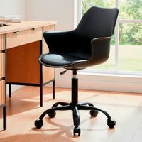 Silla de Oficina Giratoria Base de Acero Komsum Napoles Negro