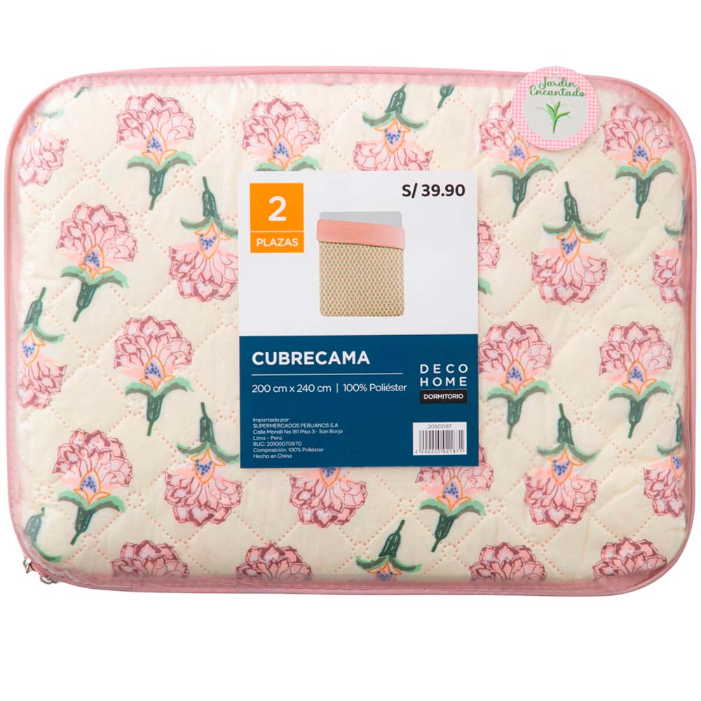 Cubrecama DECO HOME Jardin Dis1 2P