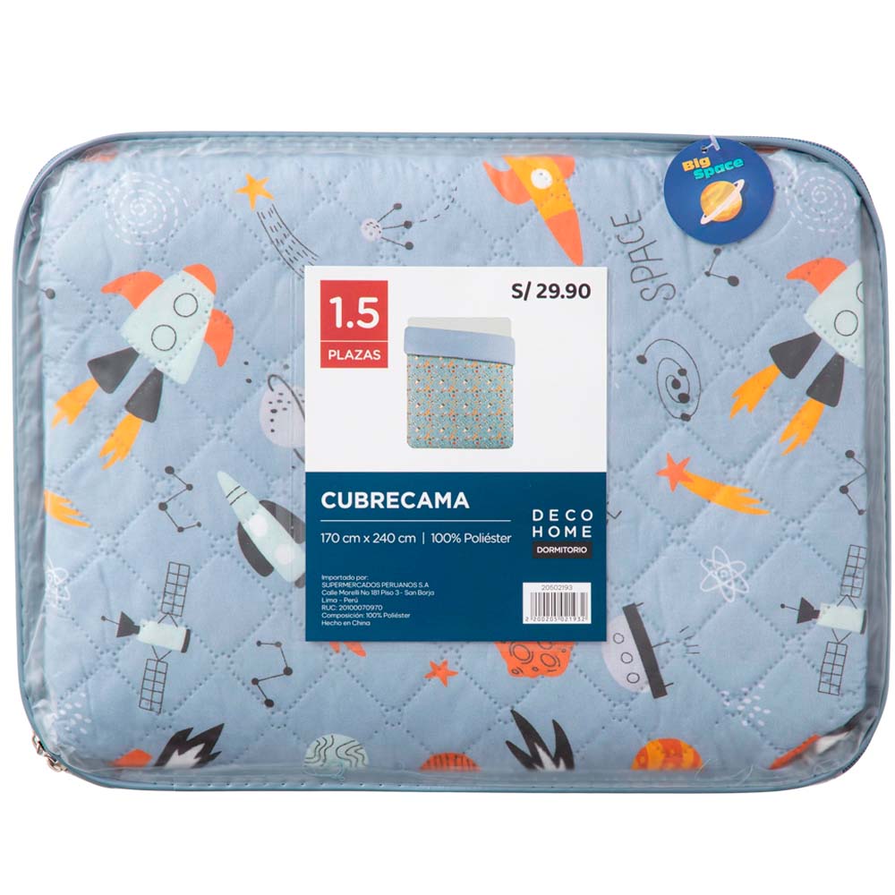 Cubrecama DECO HOME Big Space Dis1 1.5P