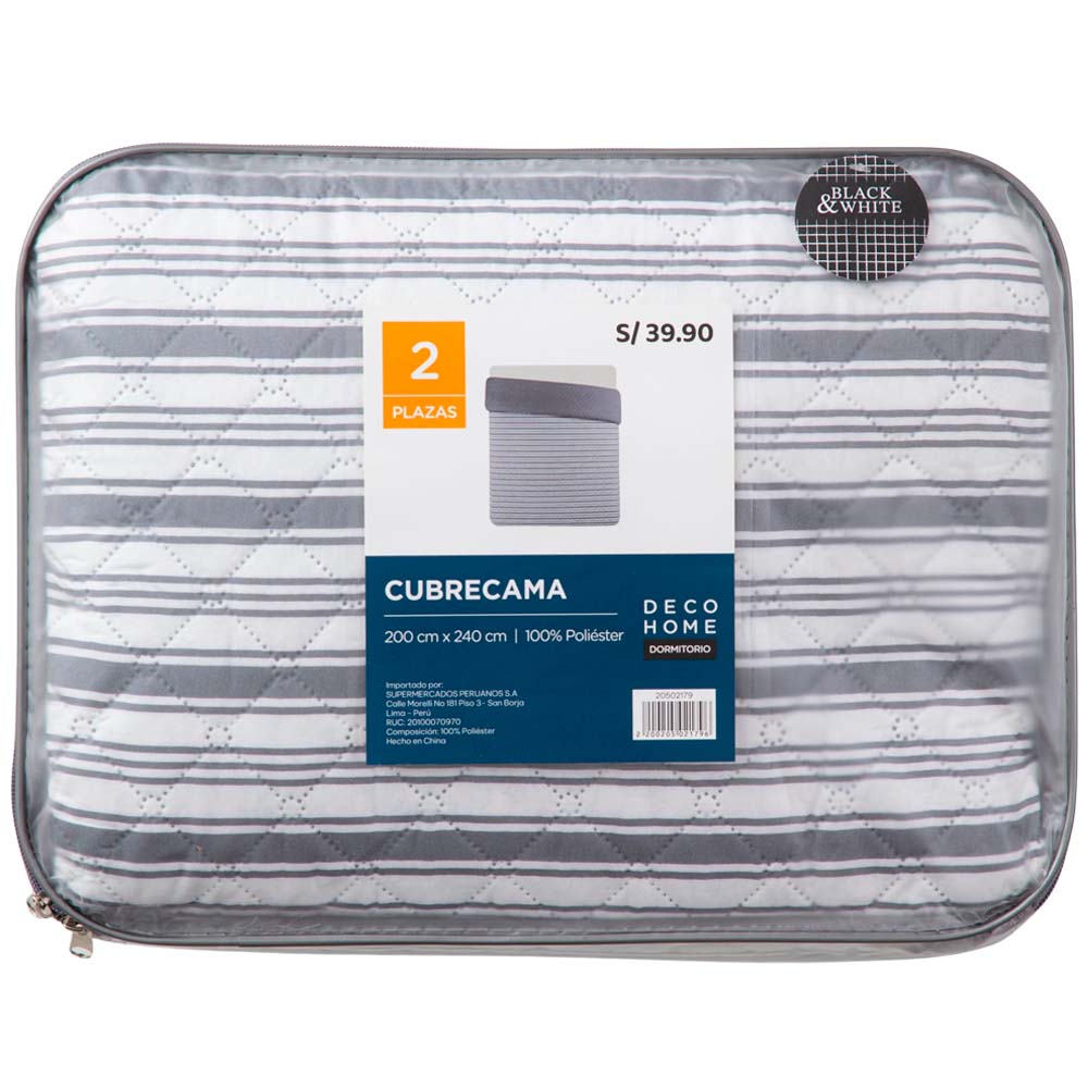 Cubrecama DECO HOME Black&White Dis1 2P