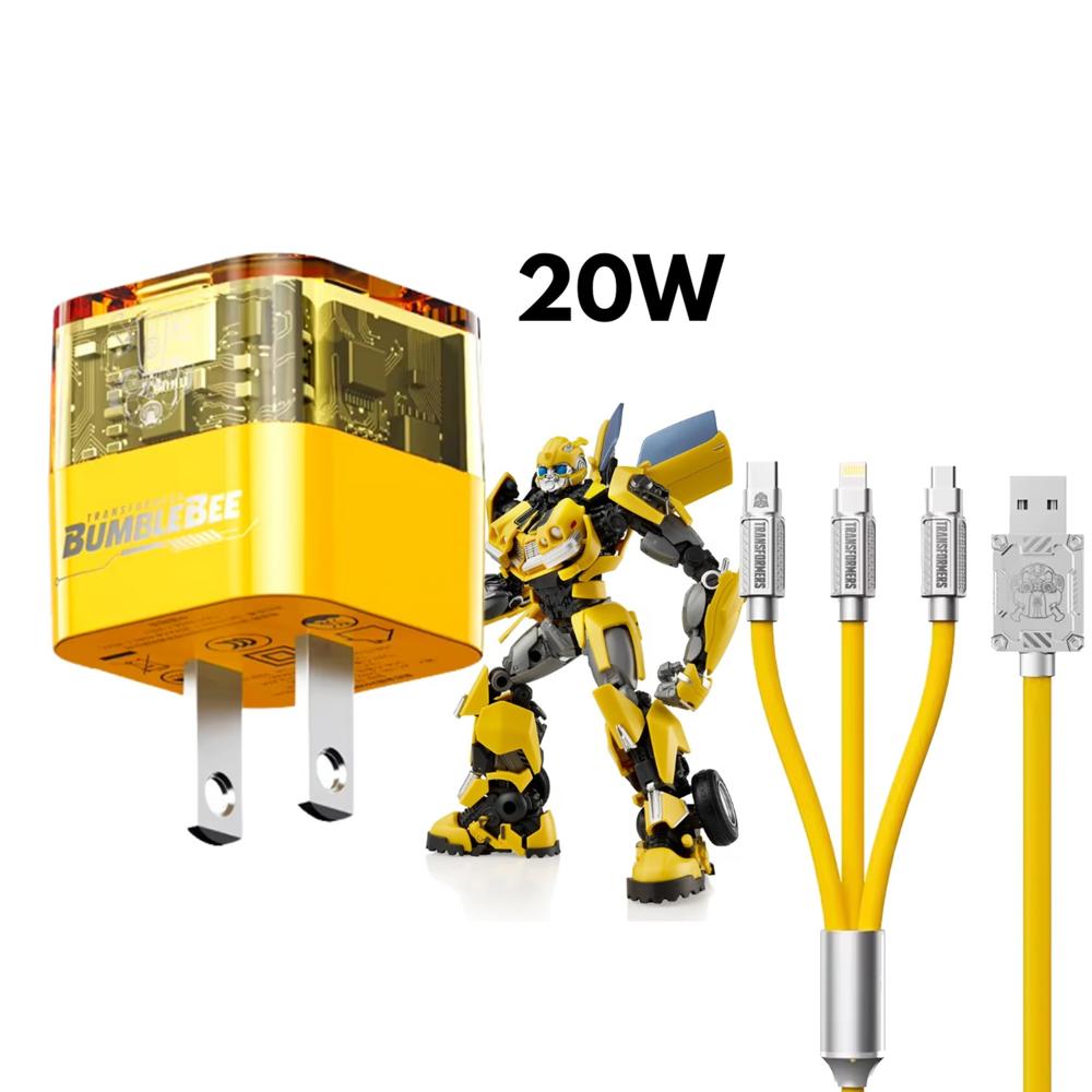 Combo Transformers TF-K05 20W + Cable TF-A03 Amarillo Carga rápida
