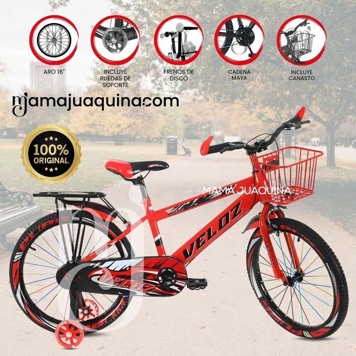 Bicicleta Para Niño Aro 16 SPORT VZ con Canasta Red Promart