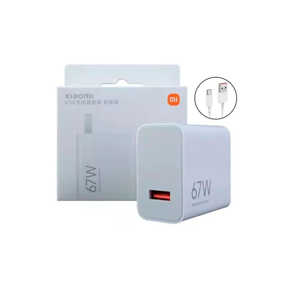 Cargador Rápido Xiaomi 67W + Cable USB A - Tipo C