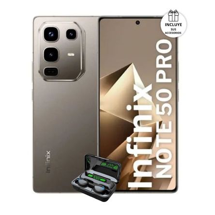 Celular Infinix Note 50 Pro 4G 12RAM-256GB Color Grey CON Audifonos De Regalo