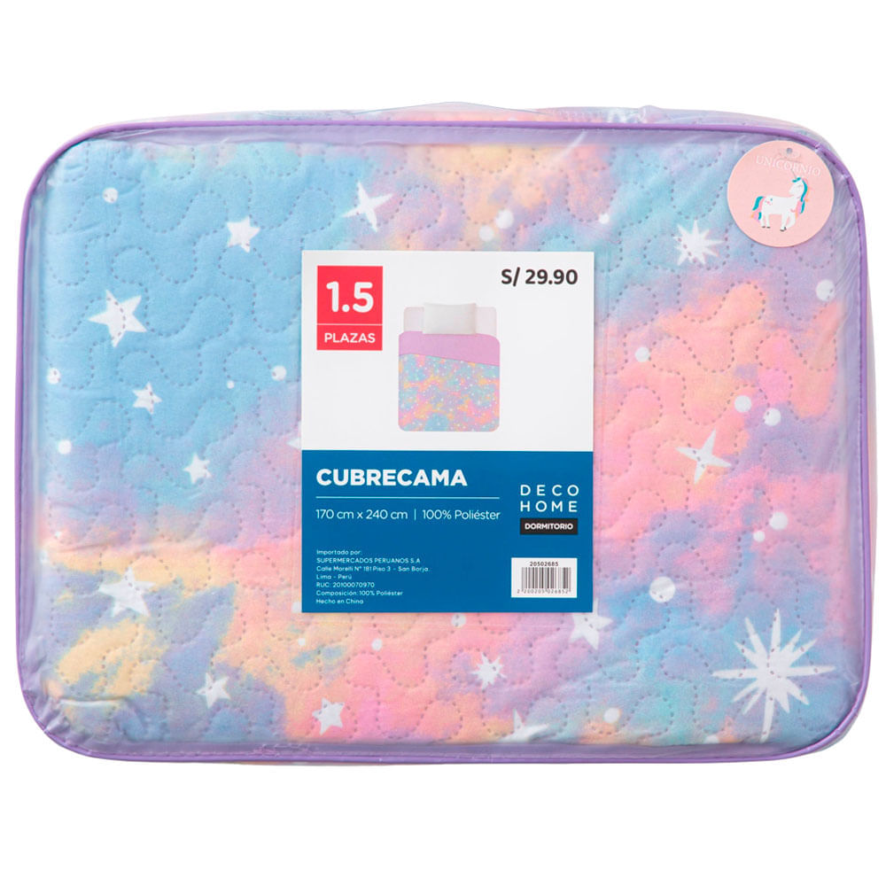 Cubrecama DECO HOMEs Unicorn 1.5 Plz
