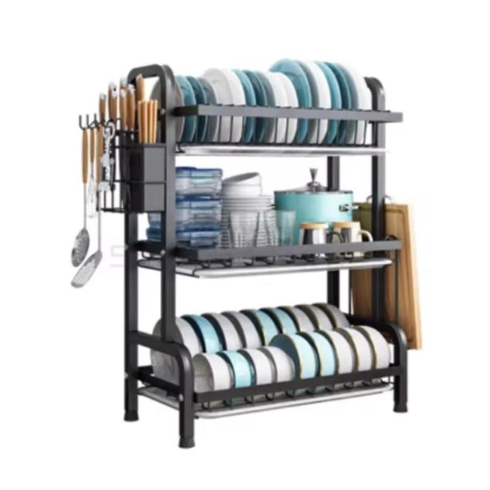 Secaplatos Organizador de Cocina Escurridor de 3 Niveles Portaplatos
