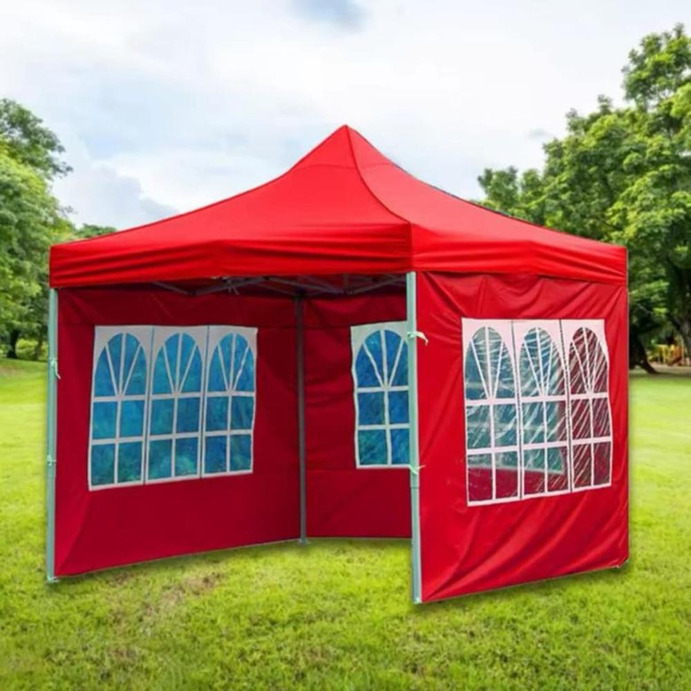 Carpa Toldo Plegable Resistente con Paredes y Ventanas 3x3m Protección Solar UV