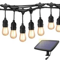 Guirnalda Luces Vintage 20 Focos Solar Cable 10M Terraza Jardin