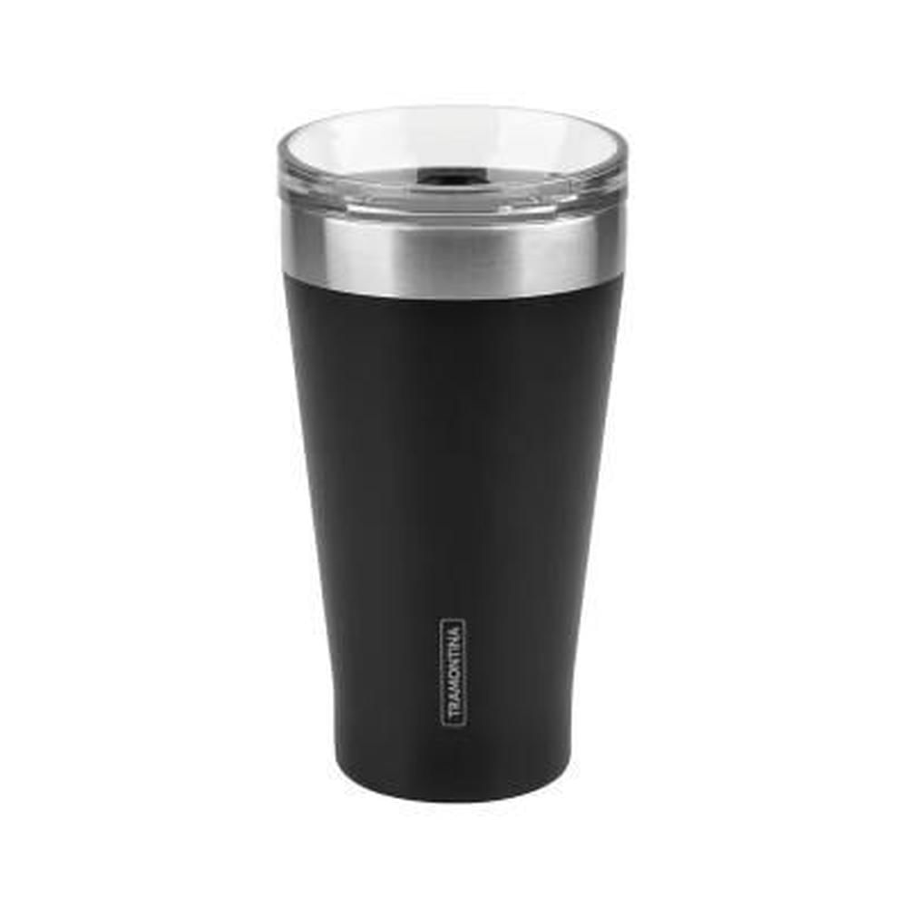 VASO TÉRMICO CON TAPA 550 ML EXATA ACERO NEGRO - TRAMONTINA