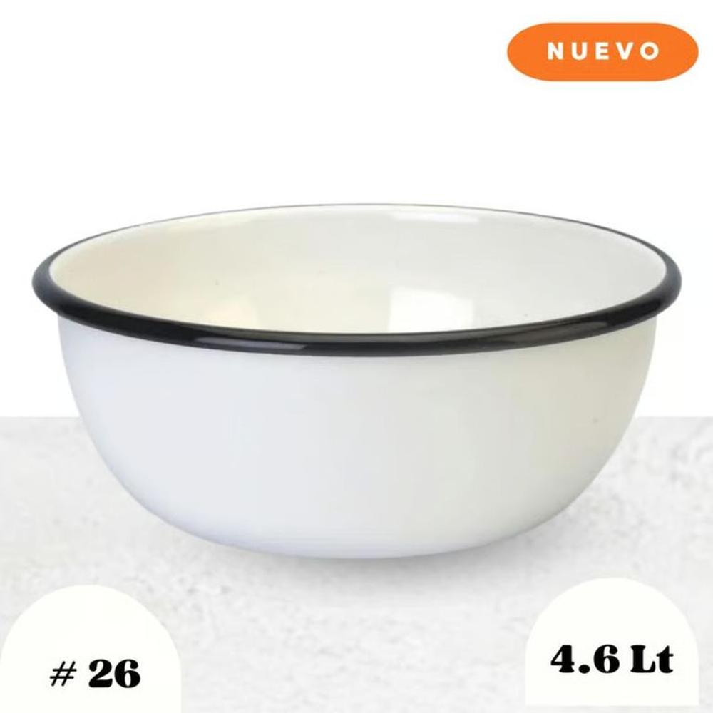 Tazón Acero Vitrificado Blanco N°26-0640260000