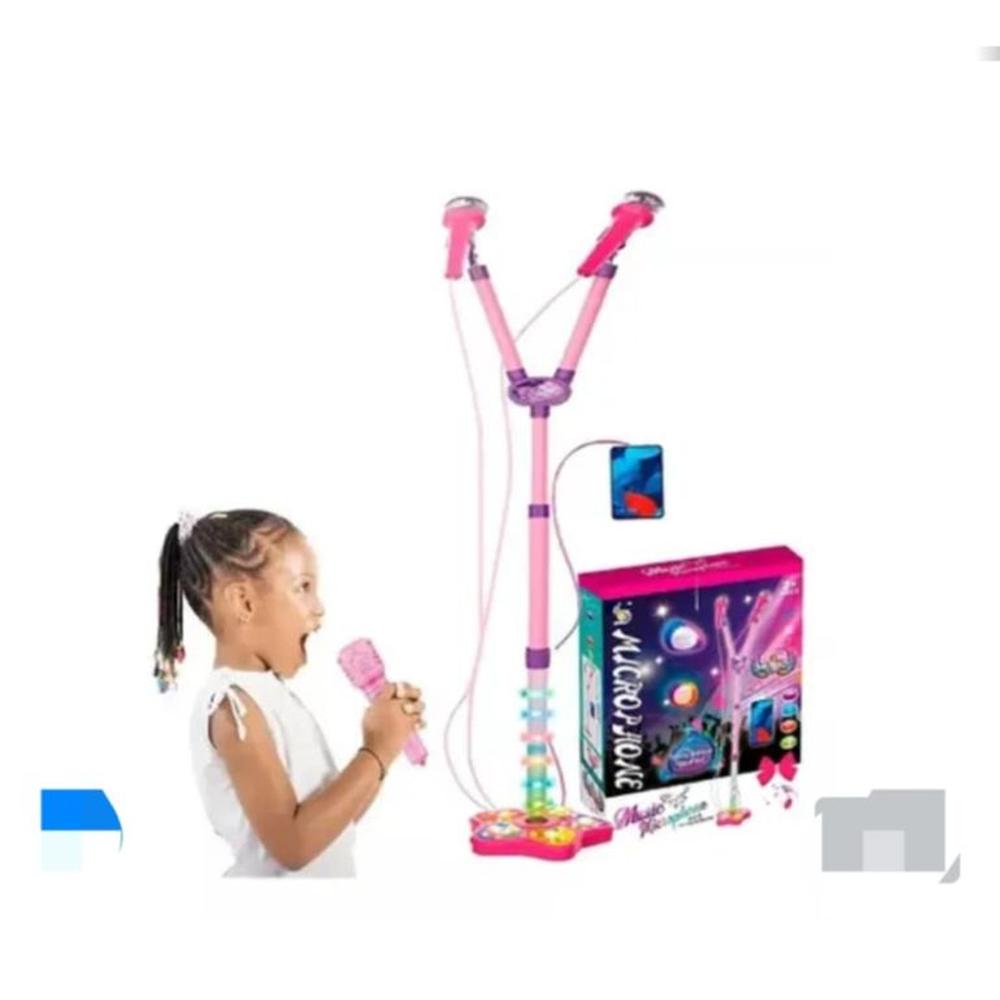 Microfono Doble Juguete de Niños Niñas Karaoke Musical