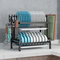 Secaplatos Organizador de Cocina Escurridor de 2 Niveles Portaplatos