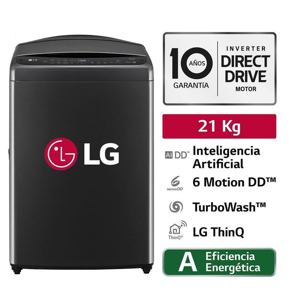 Lavadora LG WT21PBV6 21Kg AI DD - Negro Plateado