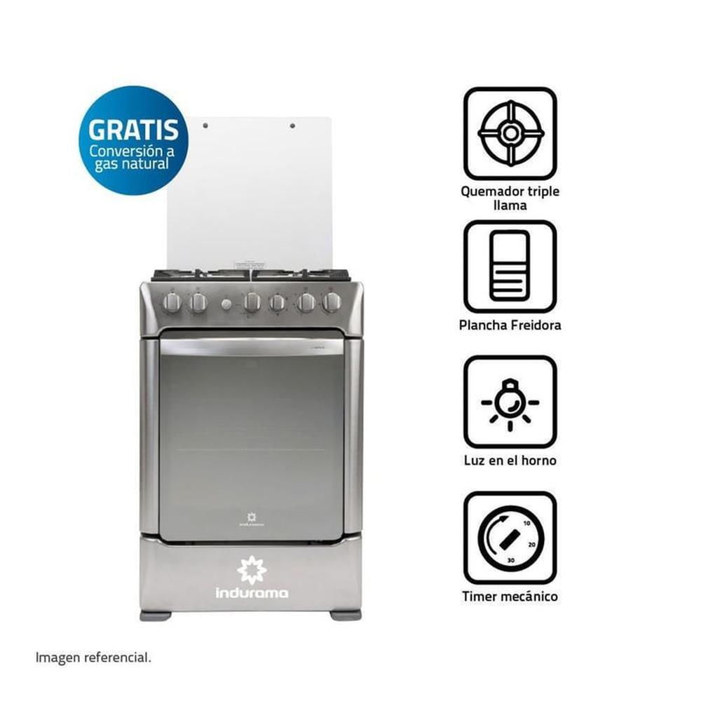 Cocina GLP Indurama Florencia Zafiro Croma 4 Hornillas
