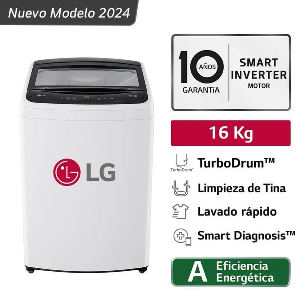 Lavadora Carga Superior LG WT16WVTB Turbodrum 16 Kg Blanco