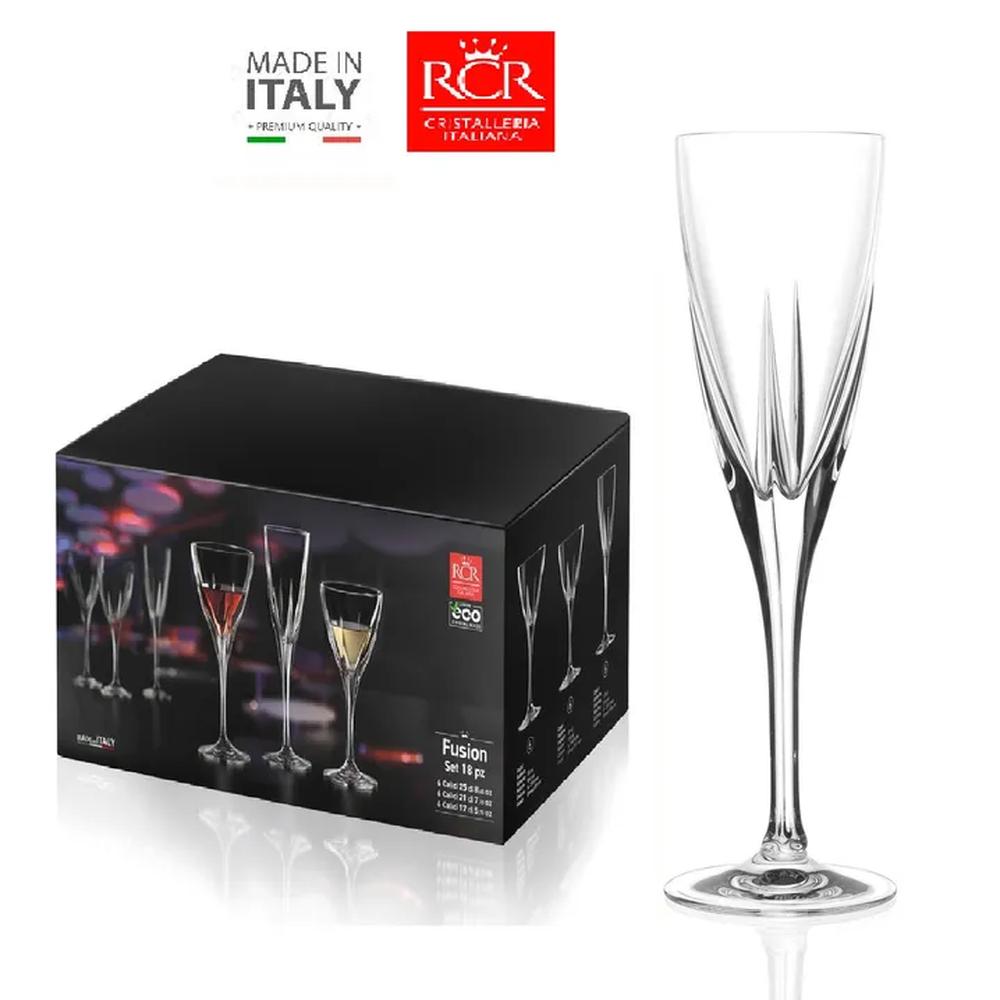 Set de Copas x 06 Champagne 17CL. RCR - Hecho en Italia