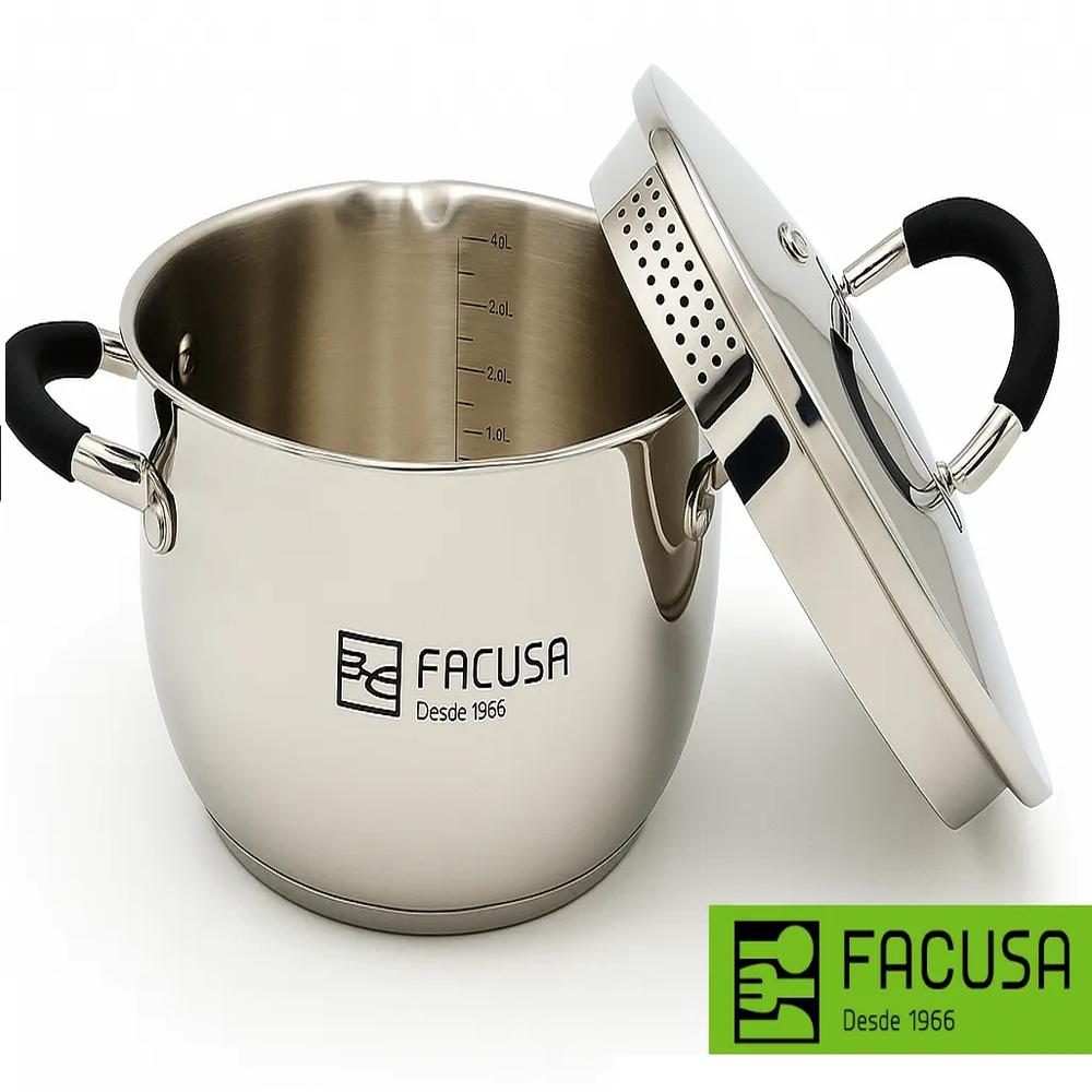 Olla de Acero Inoxidable con tapa de 20 cm Facusa