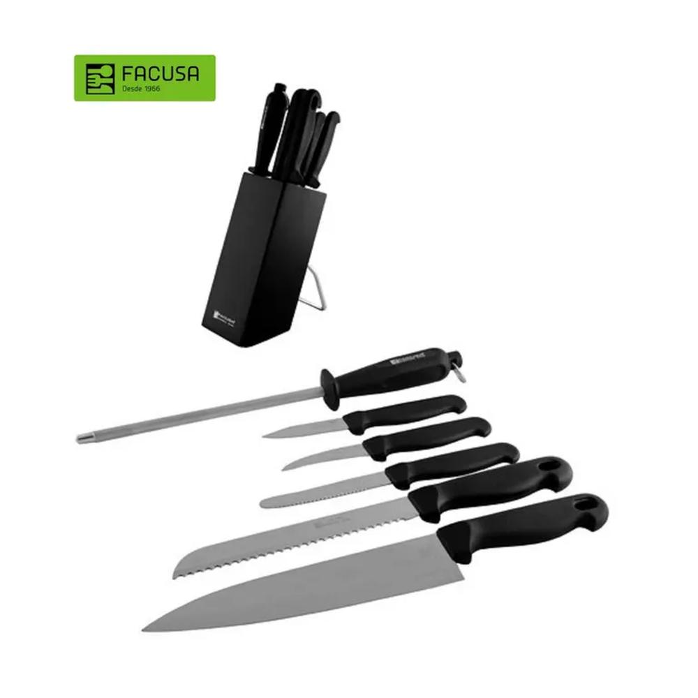 Juego de cuchillos con taco negro Facusa