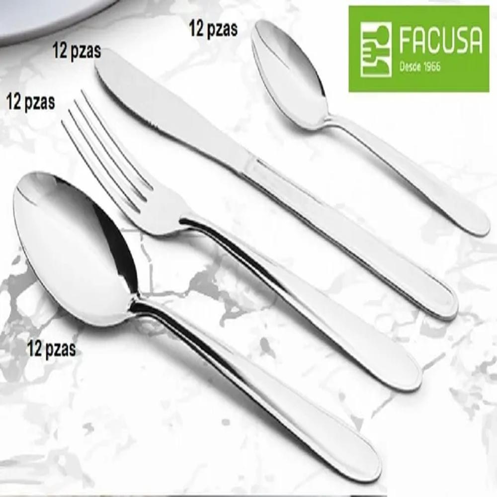 Set de cubiertos 48 Piezas Acero Inoxidable Modelo Espiga Facusa