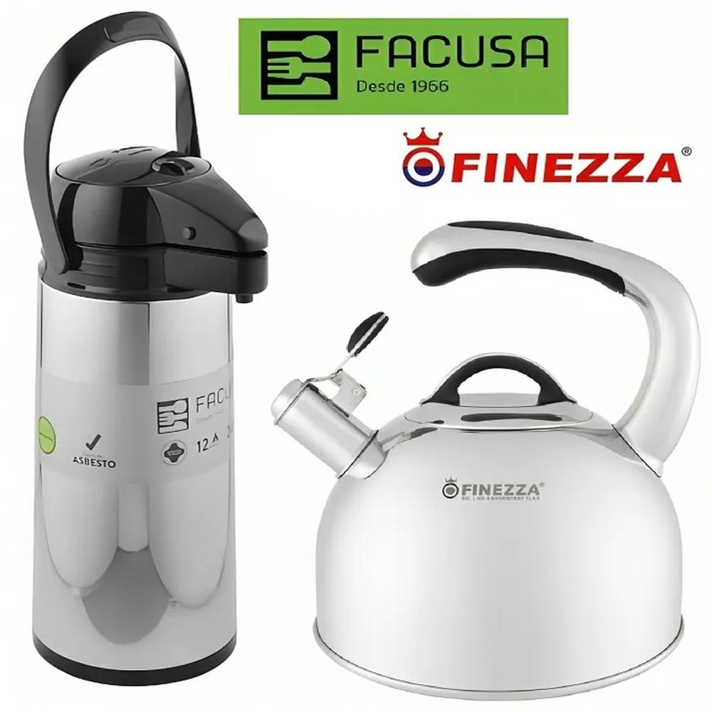 Combo Termo Sifón 1.9 Lt Facusa y Tetera 2.5 Lt  Finezza