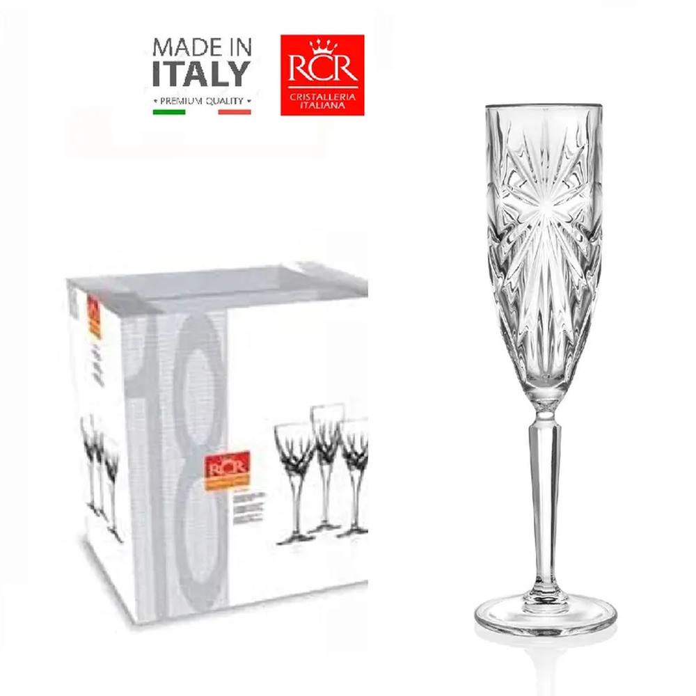 Copas de Cristal  x 06 Champagne 15,7CL. RCR - Hecho en Italia