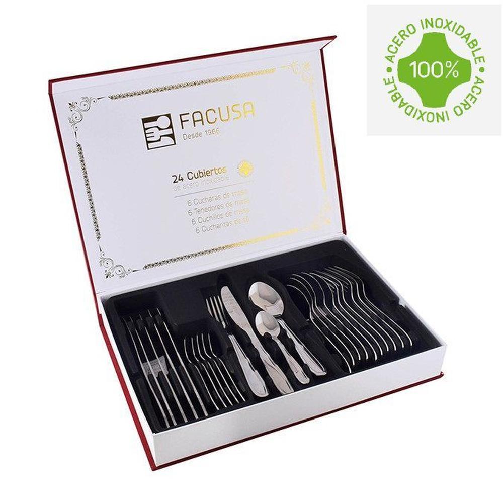 Set de Cubiertos x 24 Mesa Facusa (Estuche Especial)