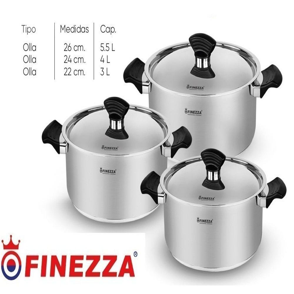 set de Ollas de Acero Inoxidable FINEZZA