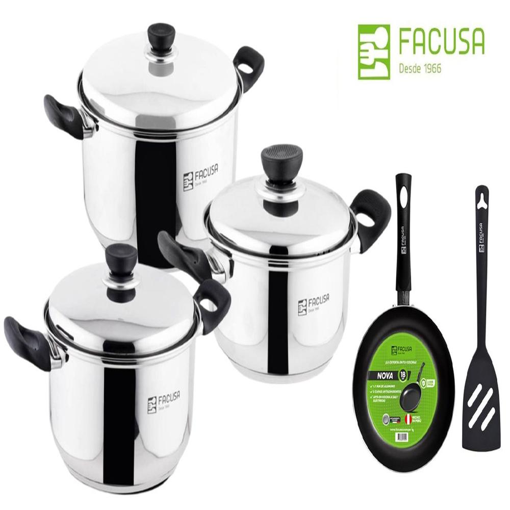 Juego de Ollas y Sartén 8 piezas Acero Inoxidable