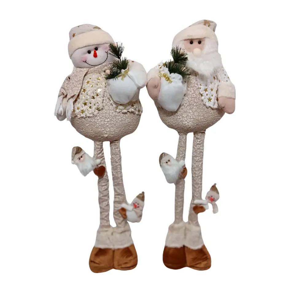 Set 2  Patilargos: Muñeco de nieve + Papá Noel