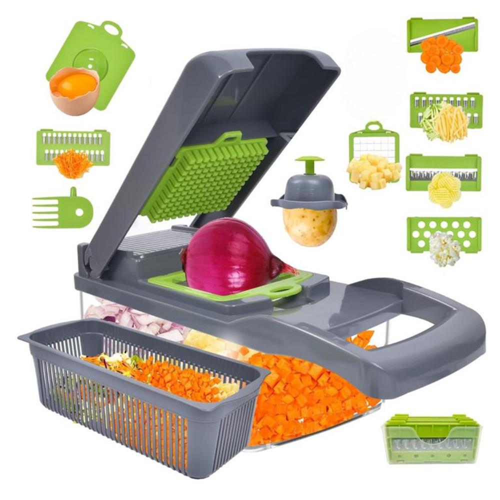 Cortador rallador manual de cocina de 16 piezas