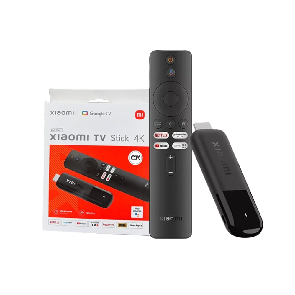 XIAOMI TV Stick 4K compatible con Wi-Fi 6, Google TV Negro